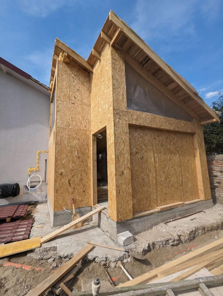Casa din Pleașa — structura casei și echipa Reno Haus în timpul lucrărilor
